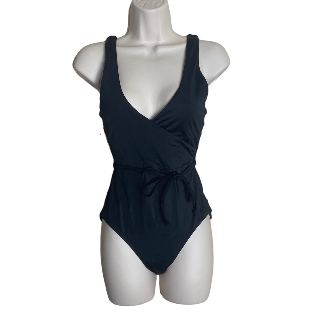 NEW Andie Black Faux Wrap Tie One Piece Swimsuit size XS X-Small